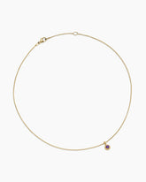 Cable Collectibles® Teen Birthstone Necklace in 18K Yellow Gold with Amethyst, 3mm